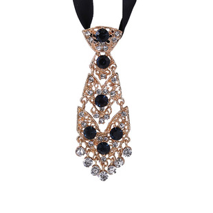 镶钻小领带领结男女闪亮水晶结婚礼服西服装配饰复古韩版