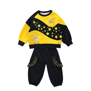 男童运动卫衣套装2026新款儿童星星人男孩休闲两件套春装潮酷春秋