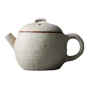 景德镇粉引壶开片粗陶壶纯手工日式正把圆融壶球孔出水好功夫茶具