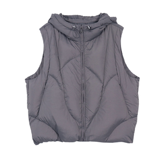 Jane express/简表达90%白鸭绒填充短款连帽马甲羽绒服女DYR43003