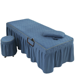 可定做美容床罩单件理疗简约纯色洗头按摩床带洞床套推拿床单床套