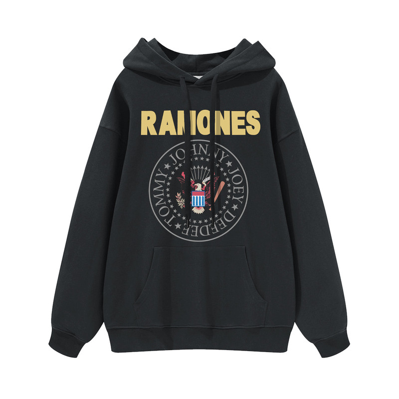 Ramones朋克摇滚圆领连帽卫衣