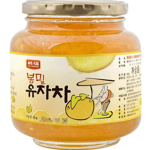 韩国进口韩福10.2原味蜂蜜柚子茶酱果肉饮品1000g冲饮冲泡水果茶