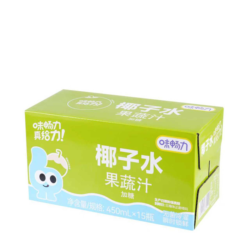 味畅力方瓶椰子水450ml*15瓶整箱
