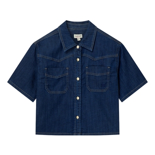 【冷晶醋酸+莱赛尔】Eland衣恋牛仔衬衫含莱赛尔凉感短袖夏
