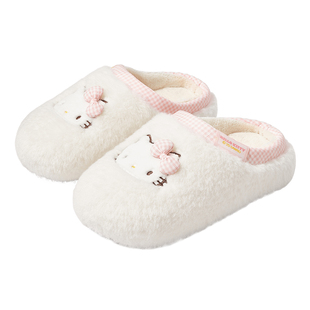 HelloKitty棉拖鞋女款2025新款室内家居防滑保暖KT猫毛拖鞋冬天女