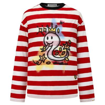 Alexia Sandra 新款男女同款贪吃蛇条纹长袖T恤银泰百货 301261