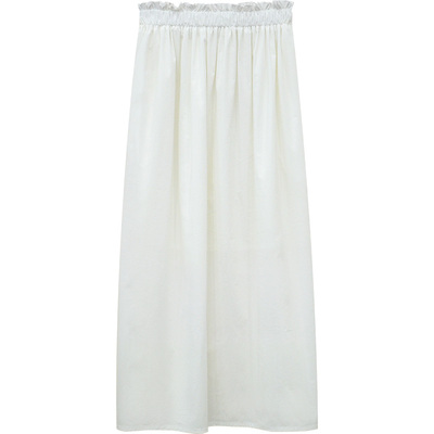 白色温柔花苞裙棉质半身裙女夏季