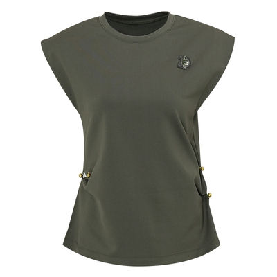 IDPAN针织无袖上衣女夏季极简松弛感收腰显瘦通勤穿搭休闲套装