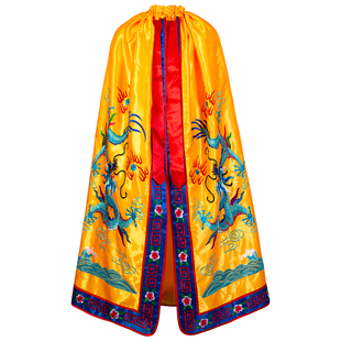 新款双龙披风刺绣黄色红色许愿还愿佛像神明龙袍关公斗篷披肩披袍