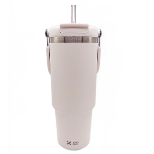 简约大容量双饮保温杯高颜值男女生吸管冰霸杯网红车载保冷咖啡杯