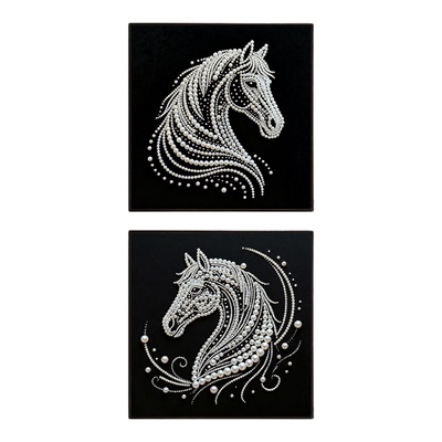 新中式风新年马珍珠画diy装饰画