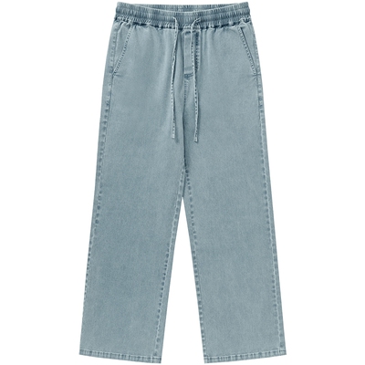 CLOT松紧腰直筒弹力牛仔裤