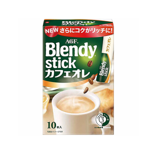 日本AGF blendy stick速溶拿铁咖啡醇厚原味微糖牛奶抹茶零砂糖