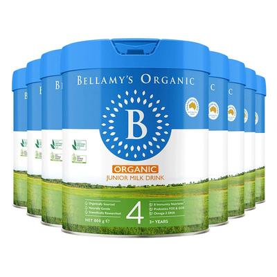 【官方正品】贝拉米经典HMO有机幼儿配方DHA牛奶粉4段800g*8罐装