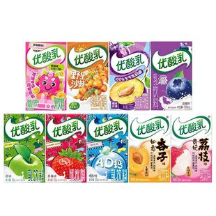 伊利优酸乳AD钙酸奶250ML/24盒整箱蓝莓味荔枝火龙果杏子沙棘苹果