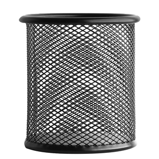 5个金属笔筒圆形网格笔桶大容量办公室高档收纳盒笔架多功能装笔放笔的收纳筒透明镂空多功能笔盒办公用品