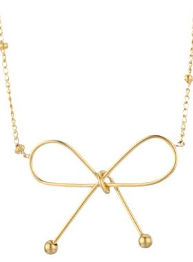 温柔淑女蝴蝶结项链女ins风