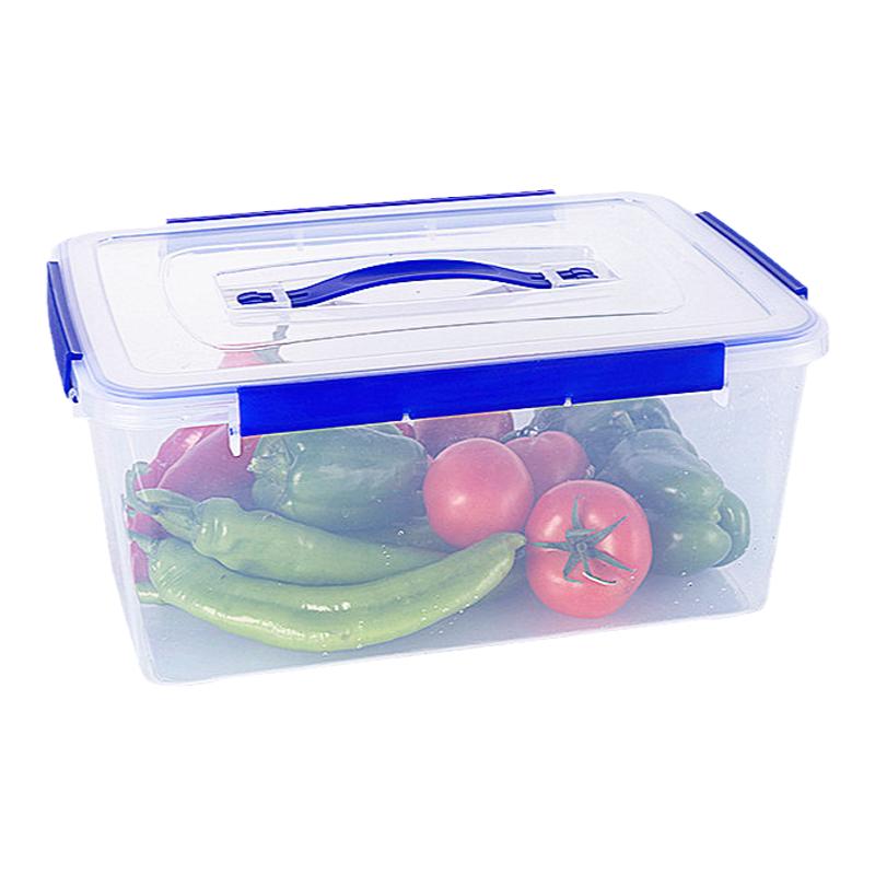 塑料密封盒食品盒保鲜盒手提式冰箱盒长方形干货收纳盒透明手提盒