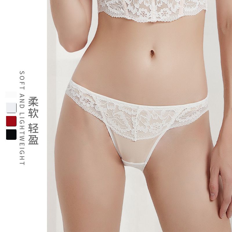法式女士内裤纯棉蕾丝性感女生透气网纱夏季女式刺绣三角裤批发
