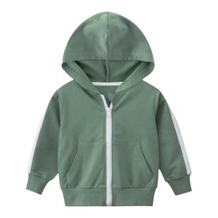 外贸原单童装2025秋季新品儿童长袖卫衣中小童纯棉拉链连帽衫外套
