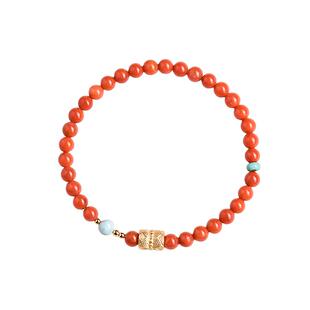 手链女款2026新款手串水晶南红绿松石925银饰并蒂莲平安闺蜜礼物