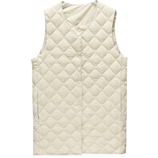 羽绒服马甲轻薄款圆领2022年新款女V领两用内搭百中长款背心马夹