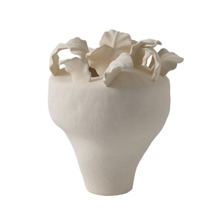 抽象造型艺术手捏花边花器花盆饰品现代简约陶瓷花瓶家居装饰摆件