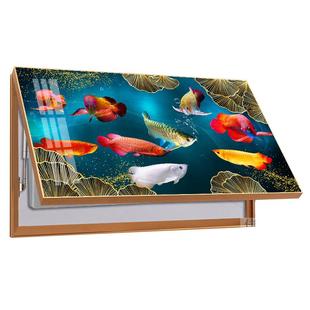 大尺寸横版电表箱装饰画北欧轻奢客厅配电箱遮挡挂画电闸盒晶瓷画