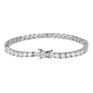 莫桑石手链男女网球满钻四爪D色纯银镀18k白金仿钻石手镯过钻笔