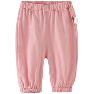 童泰婴儿裤子夏季薄款纯棉宝宝防蚊裤男童长裤女童束口裤外出