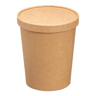 一次性牛皮纸汤桶汤杯汤碗粥碗餐盒烤梨打包盒外卖粥桶纸碗商用