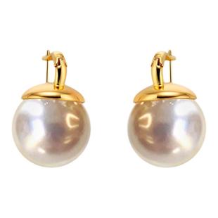 法新款耳环超大超气质超质感夸张大号施家珍珠优雅耐看唯美耳饰女