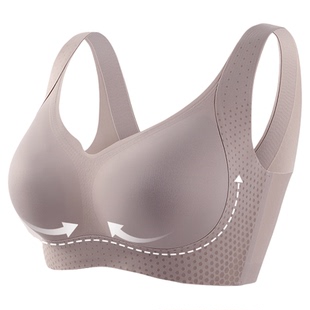 猫人无痕内衣女大胸显小提拉防下垂聚拢收副乳裸感舒适全罩杯文胸