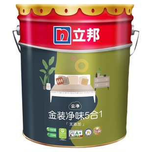 立邦乳胶漆金装五合一竹炭净味内墙室内自刷家用墙面白官方旗舰店