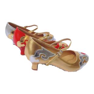 新疆维吾尔族舞蹈鞋维族女士少数民族舞鞋广场舞新娘中高跟鞋子