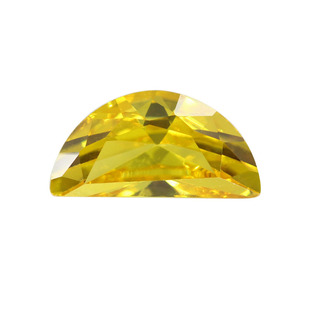 半月形金黄色立方氧化锆石裸石 弯月形合成彩色宝石首饰散珠配件