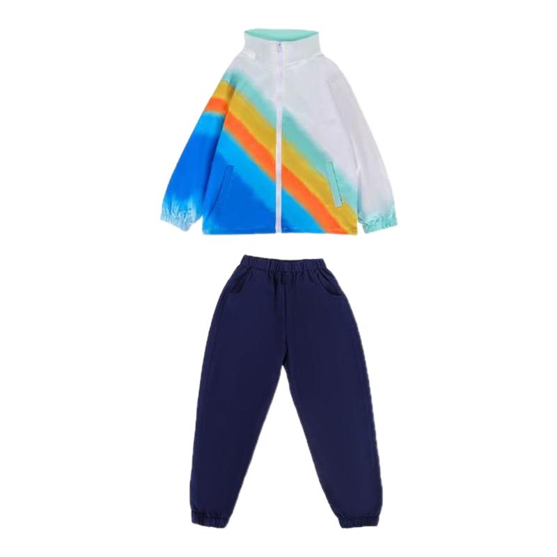 儿童啦啦队小学生运动会开幕式班服幼儿园园服亲子装彩虹演出服装