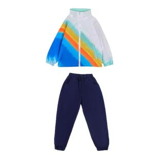 儿童啦啦队小学生运动会开幕式班服幼儿园园服亲子装彩虹演出服装