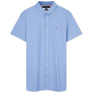 【舒适府绸】Tommy春夏男装商务休闲易打理纯色短袖衬衣衬衫外套