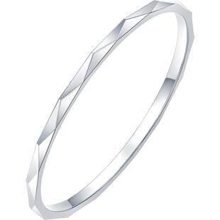 赛菲尔铂金戒指PT950白金戒子素圈尾戒送女友礼物简约时尚女款戒