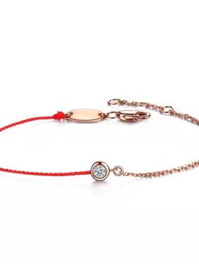 单钻红绳链条小众设计镶嵌手绳女