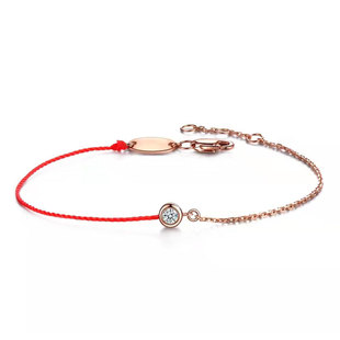 单钻红绳链条手链女2026本命年幸运新年红潮ins小众设计百搭手绳