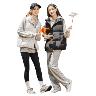 冬装宽松休闲羽绒服马甲唐狮