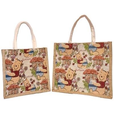 麻布包包女手提包26新款卡通维尼大容量托特包上班通勤帆布手提袋