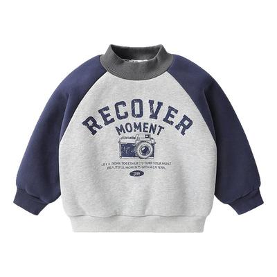 右欧男童女童厚款加绒卫衣