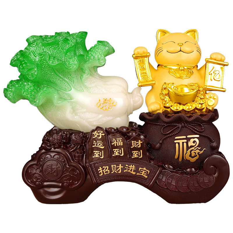 金色招财猫摆件客厅装饰招财好运