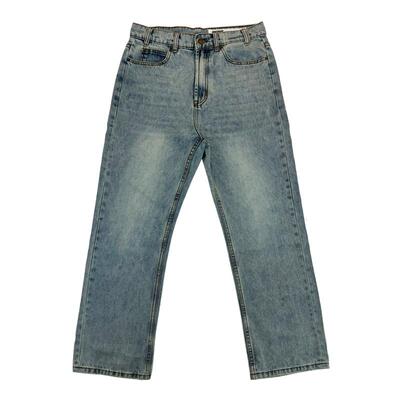 COATHOOD复古水洗蓝色直筒牛仔裤