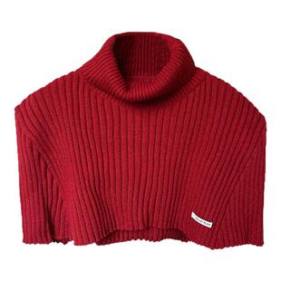 新款百搭女士脖套秋冬季纯色高领护颈披肩高级感斗篷保暖装饰围脖