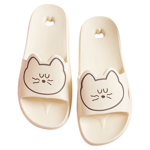 韩国romane可爱猫咪防滑居家浴室洗澡拖鞋舒适男女情侣游泳一字拖